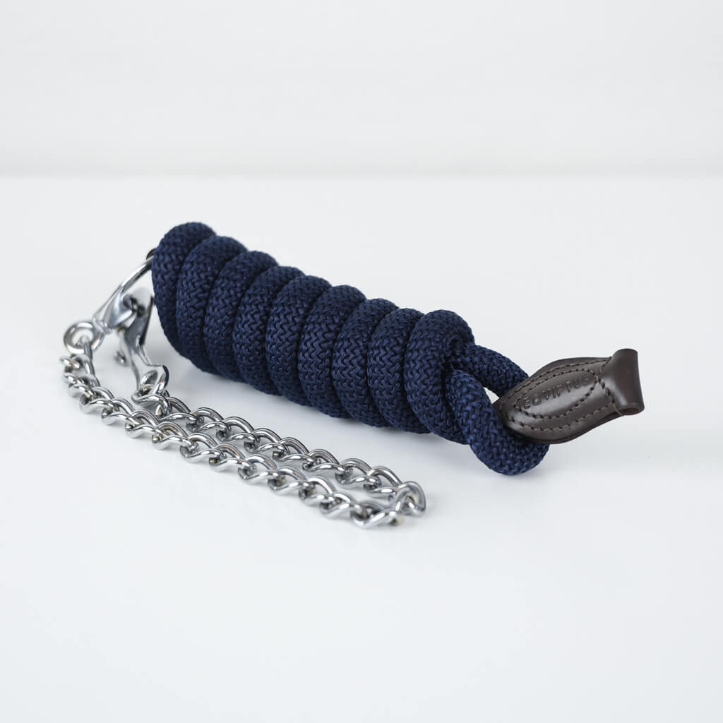 Lead Rope Mollis Chain – Dark brown Navy Silver