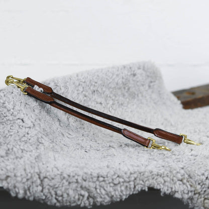 Saddle handle Optio Brass - Tabacco brown Leather